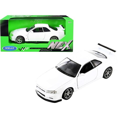 Welly 1-24 Scale Right Hand Drive NEX Models Nissan Skyline GT-R Diecast Model Car, White 24108w